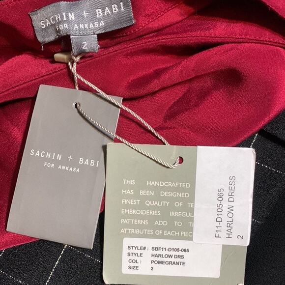 Sachin & Babi Pomegranate Red Off the Shoulder Sequin Cocktail Party Dress 2 NWT - Picture 6 of 7